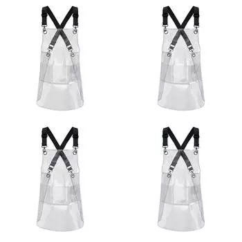 FE# Рабочий фартук Домашний прозрачный фартук для кухни Парикмахерская Парикмахерская (Черная Лента)