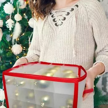FE# Складной рождественский подарочный ящик для хранения ПВХ прозрачный многослойный органайзер