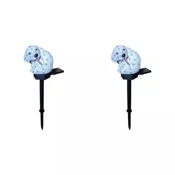 FE# Solar Dog Stake Light Garden Night Light Auto On for Patio Decor (Lying Dog)