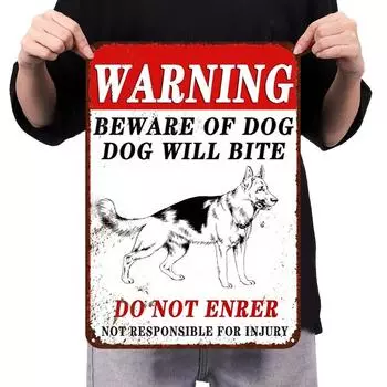 FE# Винтажная металлическая пластина с изображением собаки, прямоугольная, железная, настенная живопись, декор 30x4