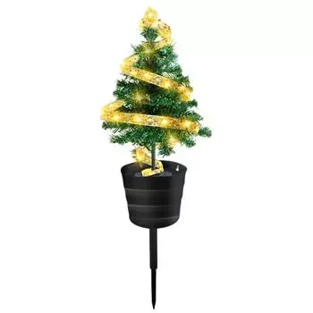 FE# Водонепроницаемые спиральные гирлянды для рождественской елки, солнечные садовые светильники для садового газона Warm Light