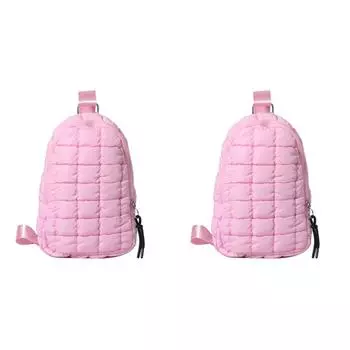 FE# Women Travel Crossbody Bag Quilted Chest Bag for Party Vacation (Light Pink)