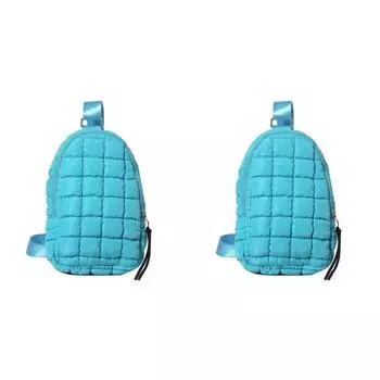 FE# Women Travel Crossbody Bag Quilted Cloud Chest Bag for Outdoor Vacation (Blu