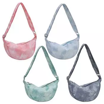 FE# Женские сумки через плечо из нейлона с полумесяцем, женская сумка с градиентом и принтом тай-дай серый