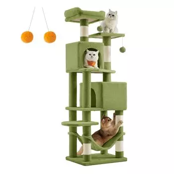 FEANDREA Cat Cat Большое многофункциональное пространство Включает царапины Устраняет недостаток высоты Зеленый PCT192C02 Башня, Башня, Тонкий, Популярный, Кошки, Кошки, Стационарный, зелёный