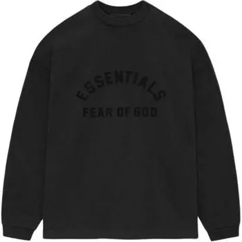 Fear of God Черная мужская футболка Essentials Heavy с длинными рукавами 125SU242010F L