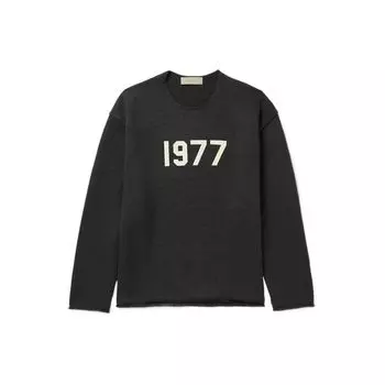 Fear of God Essentials 1977 Collection Свитер с необработанными краями с цифровым принтом и флокирующим мужским свитером FOG-SS22-010 XXL