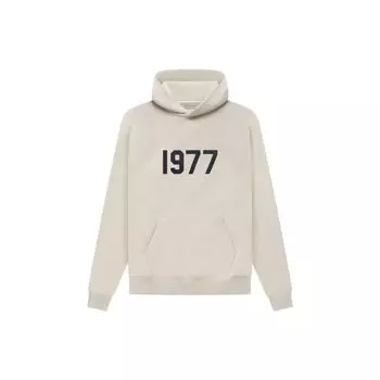 Fear of God Essentials 1977 Пуловер с тисненым логотипом, флисовая толстовка с капюшоном, мужская толстовка с капюшоном из пшеницы FOG-SS22-152 XXS