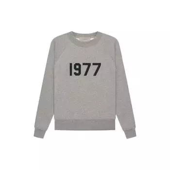 Fear of God Essentials 1977 Series SS22 Флисовый свитшот с круглым вырезом и цифровым принтом логотипа Топы унисекс Темно-овсяный FOG-SS22-389