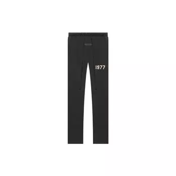 Fear of God Essentials 1977 Series SS22 Свободные спортивные штаны с логотипом Iron Флокированные мужские спортивные штаны Black-Iron FOG-SS22-167 XXS