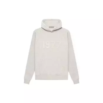 Fear of God Essentials 1977 Series SS22 Флокированная толстовка с флисовой подкладкой Мужские топы Светло-овсяные FOG-SS22-779 M