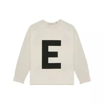 Fear Of God Essentials Big E Sweater Wheat Solid Color Letter Crew Neck Kids Sweater FOG-SS22-161 M