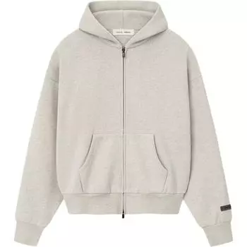 Fear of God Essentials Classic Full Zip Hoodie Heather Stone Unisex Tops Grey 192SP254782F S