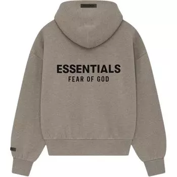 Fear of God Essentials Classic Full Zip-Up Hoodie Homestead Heather Men Tops Grey 192AS254781F L