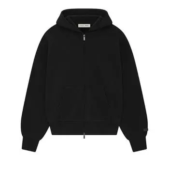 Fear of God Essentials Classic Full Zip-Up Hoodie Jet Black Men Tops 192AS254780F XS