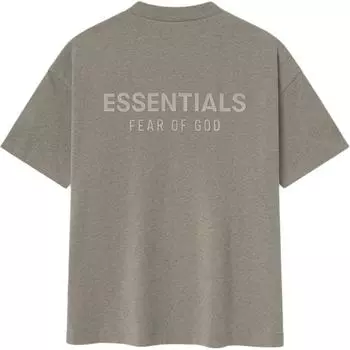Fear of God Essentials Classic Tee Homestead Heather Women Tops Tan 125SP254193F S