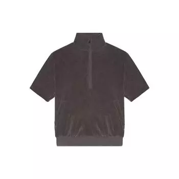 Fear of God Essentials Drop 2, весна/лето 2023, рубашка средней длины с длинным рукавом и полумолнией, мужские топы, черный цвет 125BT224090F L