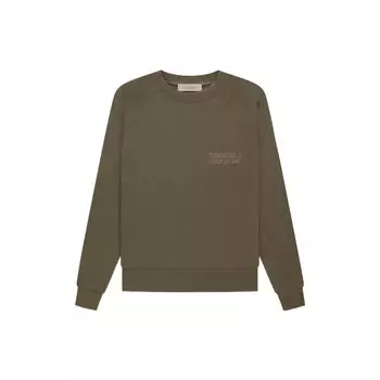 Fear of God Essentials Essentials Флисовый свитшот с круглым вырезом Топы унисекс Древесно-коричневый FOG-FW22-407 XXL