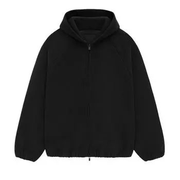 Fear of God Essentials Fall24 Holiday Series Куртка-бомбер с капюшоном и принтом букв Свободная флисовая куртка с длинным рукавом Мужские куртки 202HO246250F S