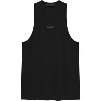 Fear Of God Essentials Fall24 Homecoming Series Ribbed Tank Top Men Tops Obsidian-Black Black 125BT244230F M