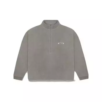 Fear of God Essentials Флисовый пуловер с молнией на половину длины Свитер унисекс Серо-фланелевой FOG-FW20-224