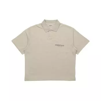 Fear of God Essentials FW20 Светоотражающий логотип Однотонная футболка-поло с короткими рукавами унисекс Оливковая FOG-FW20-199 L