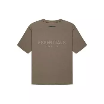 Fear of God Essentials FW21 Harvest Сплошной цвет с буквенным принтом Футболка с круглым вырезом и короткими рукавами Топы унисекс Пшенично-коричневый FOG-FW21-008 XL