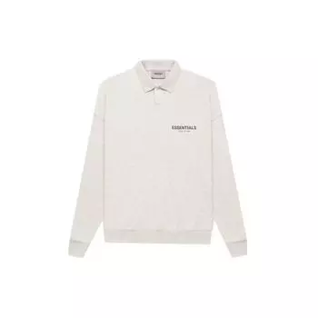 Fear of God Essentials Fw21 Однотонные рубашки-поло с вышитым логотипом с длинными рукавами унисекс Светло-овсяные FOG-FW21-140 S