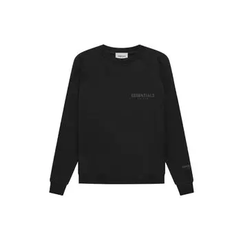 Fear of God Essentials FW21 Пуловер Флисовый свитшот с круглым вырезом Топы унисекс Черный FOG-FW21-172 XL