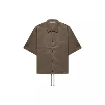 Fear of God Essentials FW22 Нейлоновая рубашка с короткими рукавами Топы унисекс Древесно-коричневые FOG-FW22-746 S
