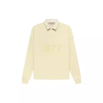 Fear of God Essentials FW22 Поло Henley для регби с длинными рукавами и однотонным цифровым принтом Мужские топы Канареечно-желтый FOG-FW22-338 M