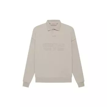 Fear Of God Essentials FW22 Поло с длинным рукавом с принтом дымчатых букв Женское поло Серое FOG-FW22-107 L