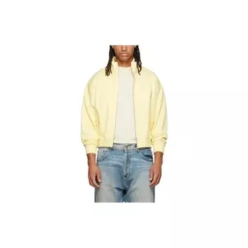 Fear of God Essentials FW22 Повседневная куртка на флисовой подкладке с полной молнией Мужские куртки Канареечно-желтый FOG-FW22-323 XXL