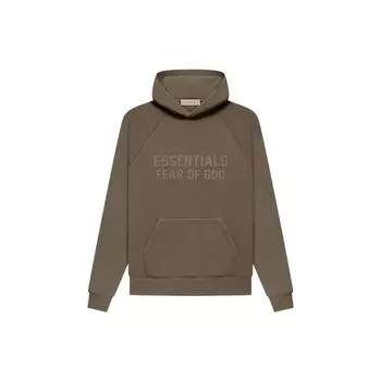 Fear of God Essentials FW22 Пуловер Essentials на флисовой подкладке с капюшоном унисекс Толстовка древесно-коричневого цвета FOG-FW22-174