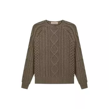 Fear of God Essentials FW22 Свитер с круглым вырезом косой вязки Свитер унисекс Древесно-коричневый FOG-FW22-715 M
