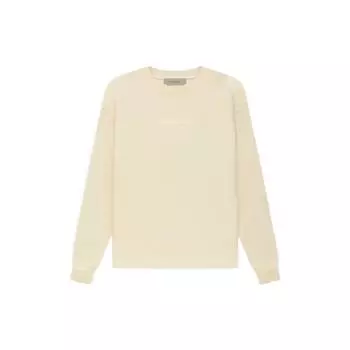 Fear of God Essentials FW22 Свободный пуловер с круглым вырезом с флисовой подкладкой и принтом логотипа Толстовка унисекс цвета яичной скорлупы FOG-FW22-670 S