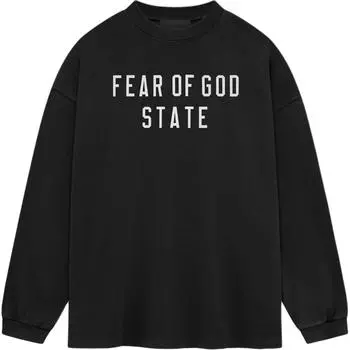 Fear of God Essentials Heavy с длинным рукавом футболка черная мужская 125BT242010F L