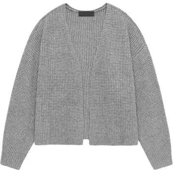 Fear of God Essentials Heavy Waffle Cardigan Dark Heather Men Tops Grey 192BT246201F L