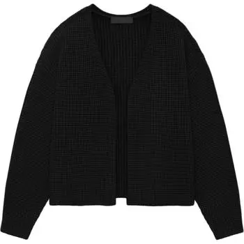 Fear of God Essentials Heavy Waffle Cardigan Black Men Tops 192BT246200F M