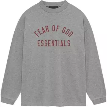 Fear of God Essentials Jersey Long-Sleeve Tee Dark Heather Men Tops Grey 125BT244201F L