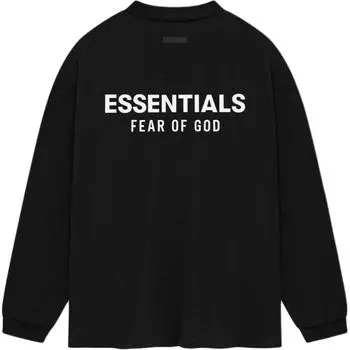 Fear of God Essentials Jersey Long-Sleeve Shirt Black Men Tops 125HO244370F M