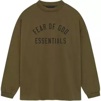 Fear of God Essentials Jersey Long-Sleeve Tee Olive Men Tops Green 125BT244204F S