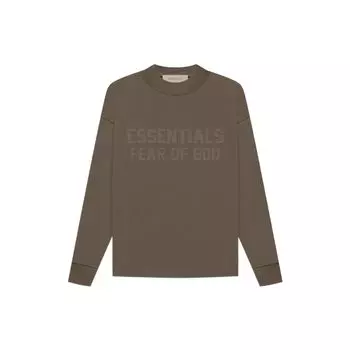 Fear Of God Essentials Kids Футболка с длинным рукавом Детские топы Дерево Кофе FOG-FW22-122 XL