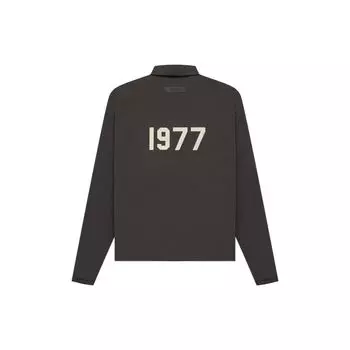 Fear of God Essentials Коллекция 1977 SS22 Тренерская куртка с однотонным логотипом и воротником Мужская верхняя одежда Черно-железный FOG-SS22-149 S
