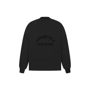 Fear of God Essentials, лето 2023, новинка Essentials Core, футболка с круглым вырезом и длинными рукавами, мужские топы цвета угольно-черного цвета 125SP232016F L