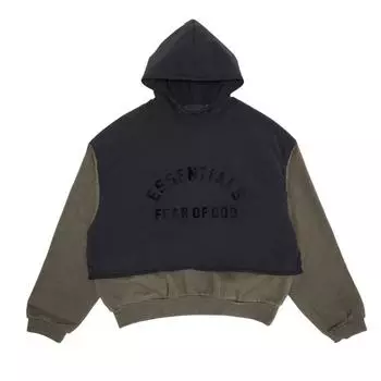 Fear of God Essentials нейлоновый флисовый свитер с капюшоном чернильно-черный/угольно-черный мужские топы 202SP244320F L