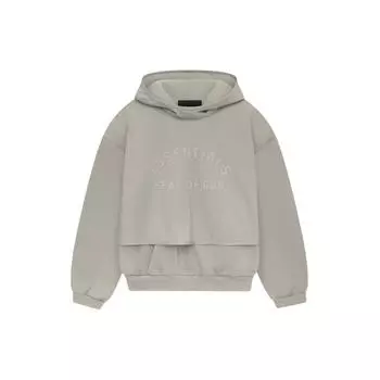 Fear of God Essentials Нейлоновый флисовый свитер с капюшоном Seal/Seal Мужские топы Серый 202SP244325F M