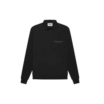 Fear of God Essentials Осень/Зима 2021 Топы-поло унисекс с длинными рукавами Черные FOG-FW21-142 S
