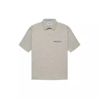 Fear of God Essentials Осень/Зима 2021 Рубашка-поло с короткими рукавами Топы унисекс Темно-вереск-овсянка FOG-FW21-595 XL