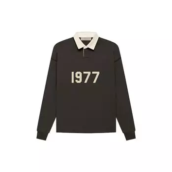 Fear of God Essentials Осень/Зима 2022 Футболка-поло унисекс с длинными рукавами для регби Henley Темно-черный FOG-FW22-366 XL